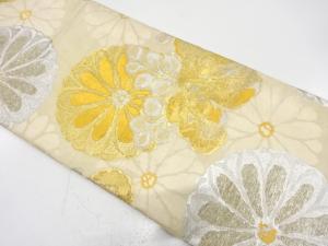 アンティーク　菊模様織り出し丸帯（材料）